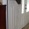 small staircase wainscot panel that changes elevation height.