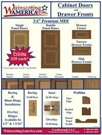 Wainscoting America Cabinet Doors and Drawer Front Brochure