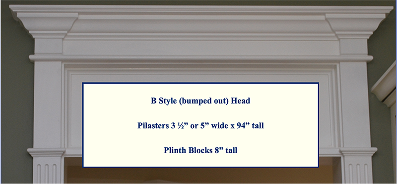 Pediment Head with Fluted Pilasters Style B