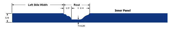 Beaded Raised Panel Cross Section with dimensions