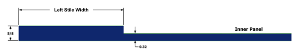 Shaker Panel Wainscoting Cross Section with dimensions by Wainscoting America