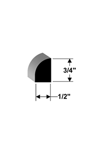 3⁄4" Shoe Moulding Cross Section - Primed Finger Joint Pine works well at the bottom of a wainscoting panel