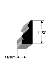 1 1⁄8" Decorative Shoe Moulding - Cross Section