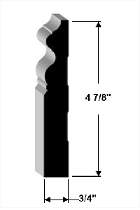 5 1⁄2" Baseboard Molding - Cross Section