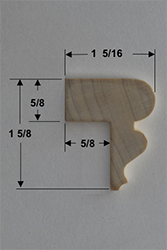 1 5⁄8" Poplar Top Cap Cross Section