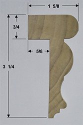 3 1⁄4" Poplar Top Cap Cross Section