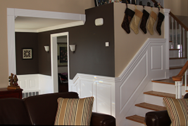 Beaded Raised Panel Wainscoting in a Living Room in Bellmore New York NY