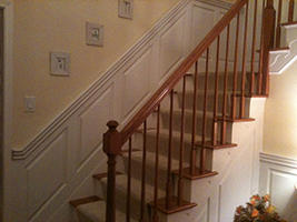 Raised Panel Wainscoting on a Staircase