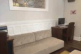 Classic Recessed double stacked wainscoting panels in a Living Room in Brooklyn New York NY
