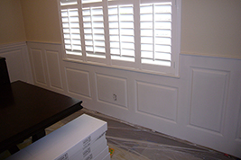 Beaded Raised Panel Wainscoting in a Dining Room in Cameron Park, CA