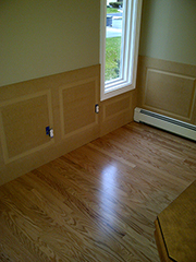 Beaded Raised Panel Wainscoting in progress.  Project in Commack NY