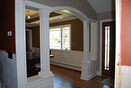 Wainscoting classic raised panel in a dining room in Oakdale Long Island New York.  Wainscoting Ideas by Wainscoting America