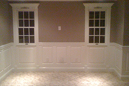 Wainscoting Raised Panel Classic installed in a Bedroom in Hingham MA