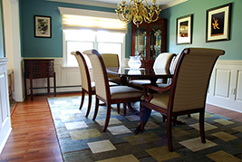 Wainscoting classic raised panel in a dining room in Fairfield NJ.  Wainscoting Ideas by Wainscoting America