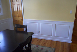 Wainscoting classic raised panel in a dining room in Glen Head Long Island New York.  Wainscoting Ideas by Wainscoting America