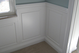 Classic Raised Panel Wainscoting in a dining room located in Kirkwood MO