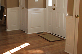 Raised Panel Wainscoting in a foyer.  Wainscoting ideas by Wainscoting America