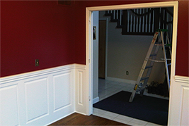 Dining room after wainscoting was added.