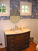 Wainscoting Shaker style panel installed in a bathroom in Stamford CT.  Wainscoting ideas by Wainscoting America 