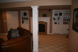 Wainscoting America Raised Panel Column in a Basement - Location Binghamton NY