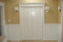 Wainscoting Raised Panels in a Bathroom - Los Angeles California - CA - Wainscoting America project 3658