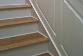 Wainscoting America Staircase Project with no Staircase Stringer