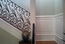 Wainscoting America Staircase Project with no Staircase Stringer