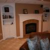 Wainscoting America Raised Panel Arched Mantel with Built In Cabinets