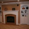 Wainscoting America Raised Panel Arched Mantel with Built In Cabinets