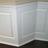 Split Raised Panel Wainscoting mitered through the 45 degree corner.