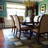 Raised Panel Dining Room image with an aqua painted wall and a mahogany dining room table with chairs, located in Fairfield, NJ