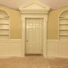 Oval Office with Wainscot, bookcase and shell motif.  Notice the wainscoting jambs in the doorway. Replica Office by Oval Office Design LLC.