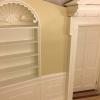 Close up of shell motif above bookcase.  Wainscot by Wainscoting America. Replica Office by Oval Office Design LLC.